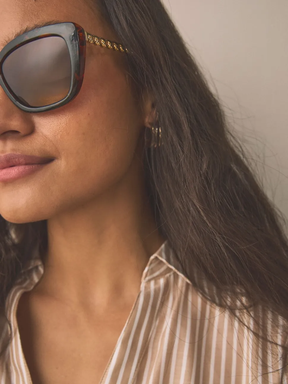Tortoise bruin - Chain Arm Sunglasses