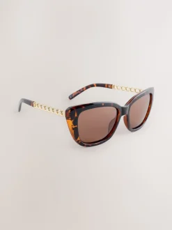 Tortoise bruin - Chain Arm Sunglasses