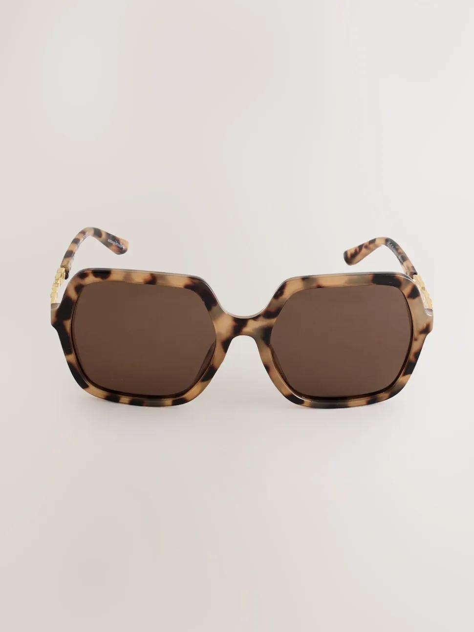 Tortoise bruin - Square Chain Arm Sunglasses