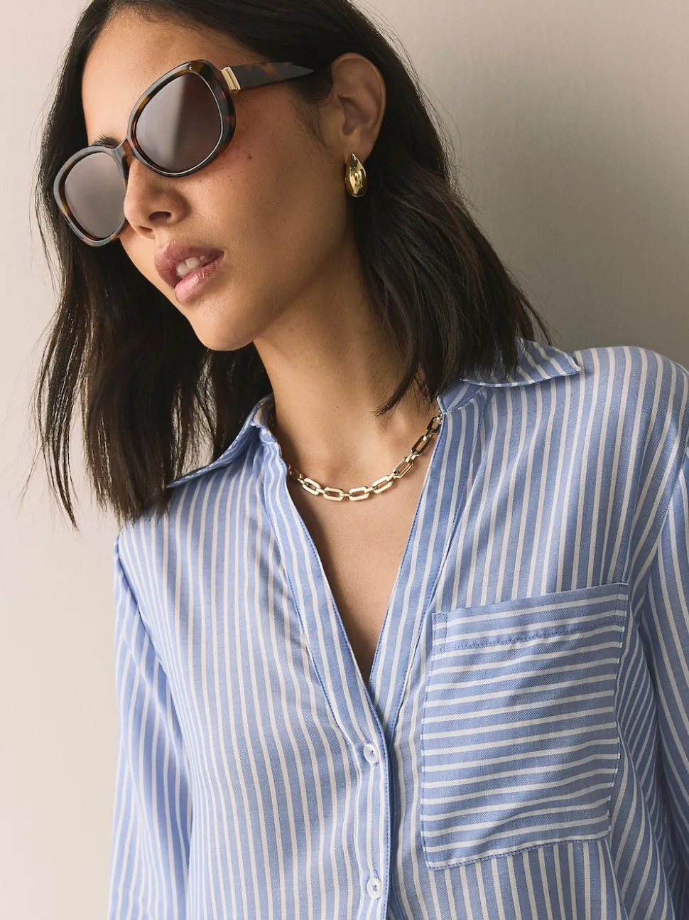 Tortoise bruin - Square Wrap Sunglasses