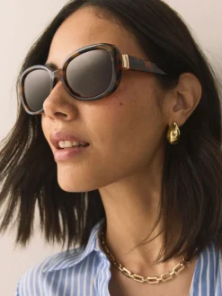 Tortoise bruin - Square Wrap Sunglasses