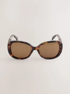 Tortoise bruin - Square Wrap Sunglasses