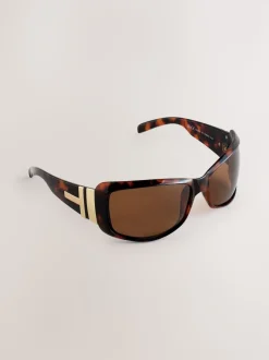 Tortoise bruin - Wrap Around Sunglasses