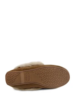 Totes - Isotoner - Echt suède moccasinpantoffels met imitatiebontvoering voor dames