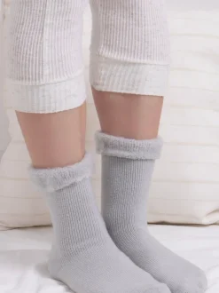 Totes geborstelde thermische bedsokken voor dames set van 2