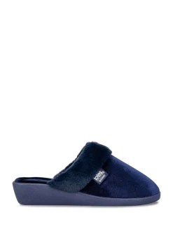 Totes Isotoner Ladies Sparkle Velour Heeled Mules