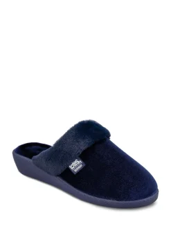 Totes Isotoner Ladies Sparkle Velour Heeled Mules