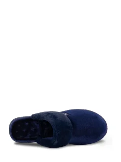 Totes Isotoner Ladies Sparkle Velour Heeled Mules