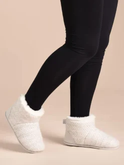 Totes Isotoner Ladies Sparkle Knit Boot Slippers