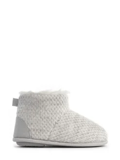 Totes Isotoner Ladies Sparkle Knit Boot Slippers