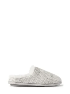 Totes Isotoner Ladies Sparkle Knit Swept Back Mule Slippers