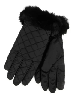 Totes SmarTouch Water Repellent Padded Gloves With Fur Cuff