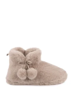 Totes Toasties Ladies Faux Fur Boot Slippers