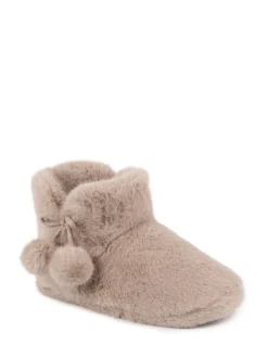 Totes Toasties Ladies Faux Fur Boot Slippers