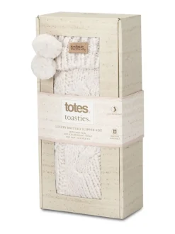 Totes Toasties Ladies Luxury Chunky Knit Slipper Socks
