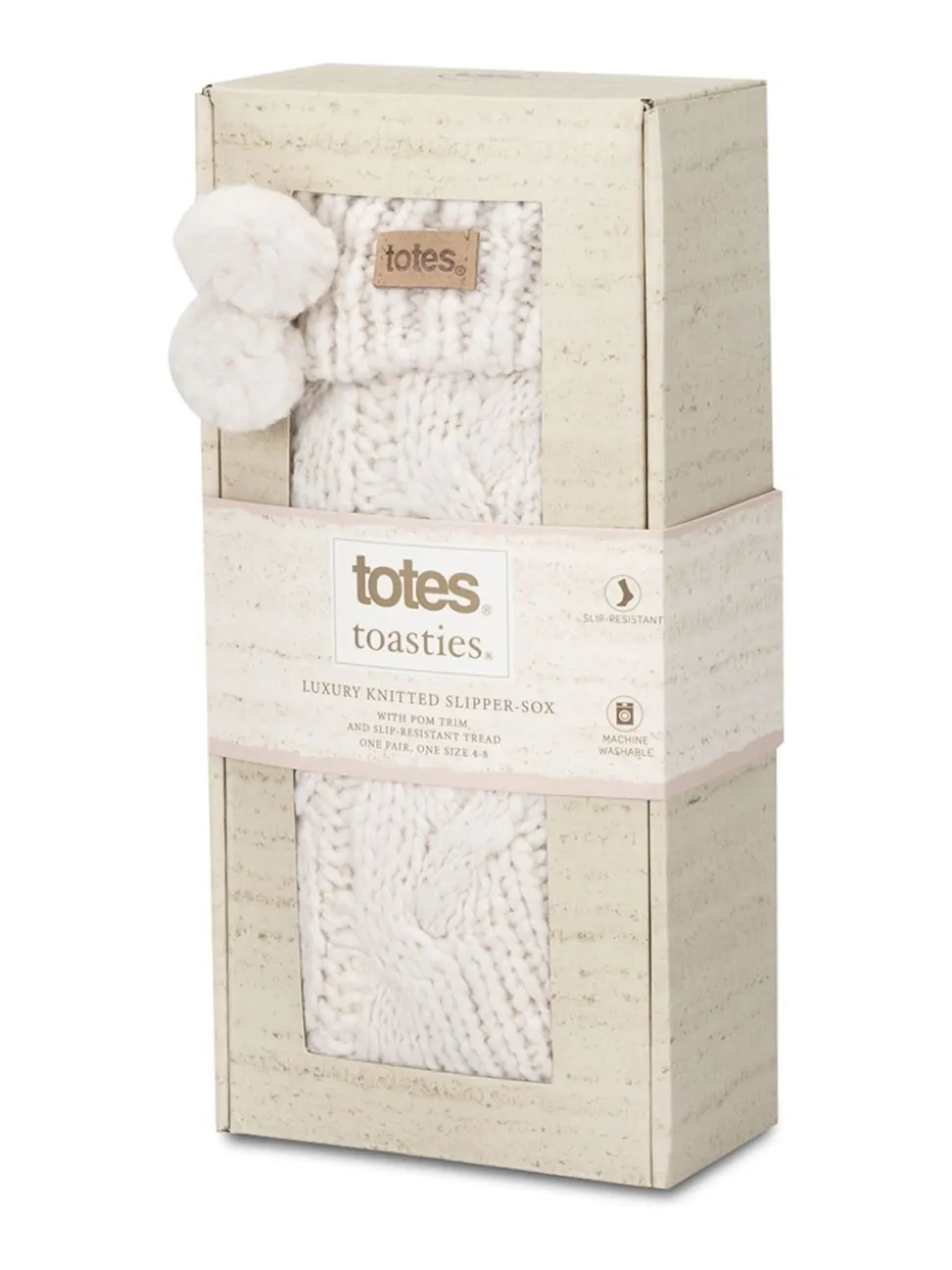 Totes Toasties Ladies Luxury Chunky Knit Slipper Socks