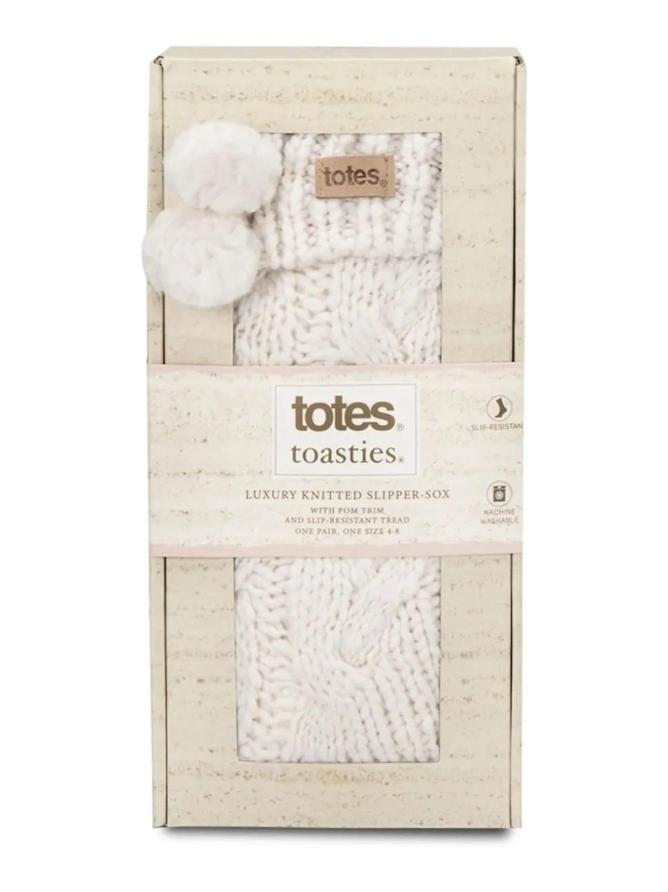 Totes Toasties Ladies Luxury Chunky Knit Slipper Socks
