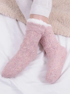 Totes Toasties Ladies Texture Slipper Socks
