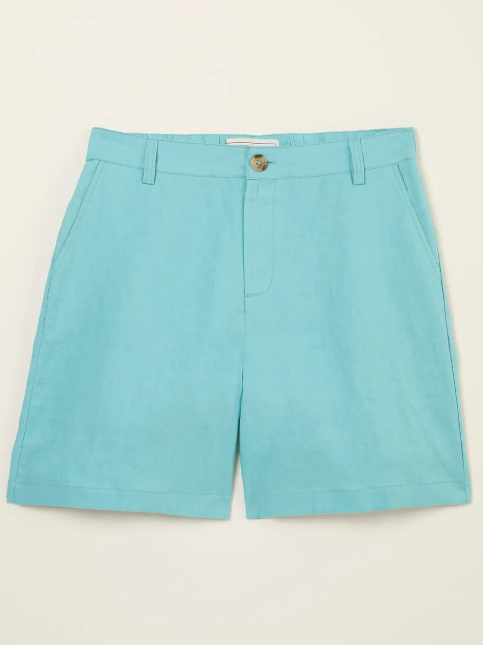 Turquoise/blauw - FatFace linnen shorts