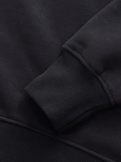 Ultiem zwart - Supersoft Peached Essentials sweatshirt met ronde hals en naaddetail