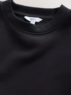 Ultiem zwart - Supersoft Peached Essentials sweatshirt met ronde hals en naaddetail