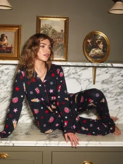 Urban Threads Urban Threads Navy Hot Chocolate Short Pyjamas Set
