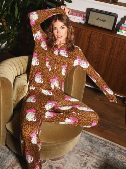 Urban Threads Urban Threads Brown Cowboy Santa Long Pyjamas Set
