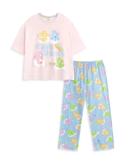 Vanilla Underground Care Bears Character Short Sleeve Long Leg Pyjamas Set