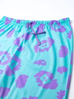Vanilla Underground Disney Monsters Inc - Meerkleurige damespyjamaset met korte mouwen en lange pijpen van 100% katoen
