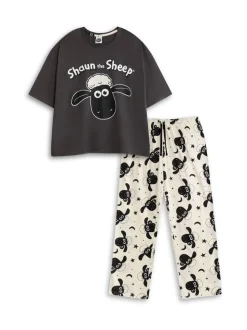Vanilla Underground Shaun The Sheep Character Short Sleeve Long Leg Pyjamas Set