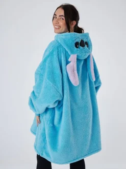 Vanilla Underground Womens Disney Lilo & Stitch Ears & Lettering Blanket Hoodie
