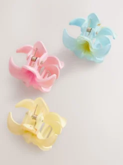 Veelkleurig - Mini bloemenhaarklemmetjes 3 verpakking