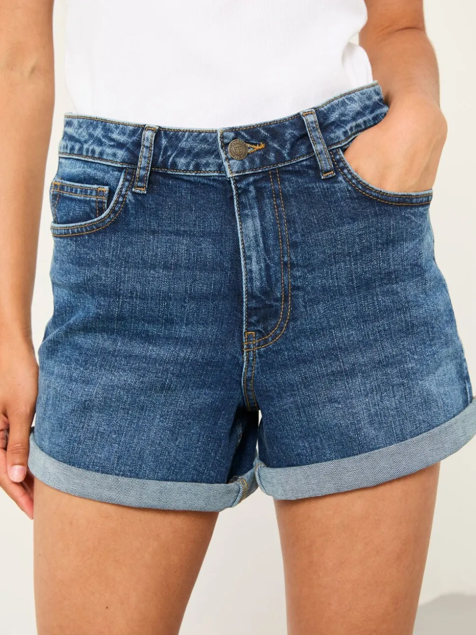 Vintage donkerblauw - FatFace Harlyn denim shorts