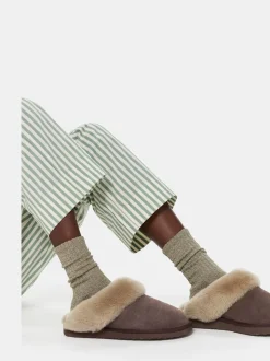 Whistles Emilia pantoffels met manchetten