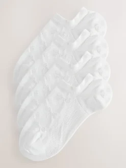 White Bow Texture - 4 paar sneakersokken