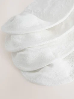 White Bow Texture - 4 paar sneakersokken
