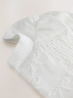 White Bow Texture - 4 paar sneakersokken