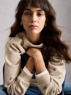 White Stuff Heart Embroidered Sweatshirt