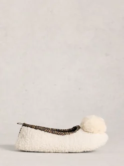 White Stuff Pom Ballet Slippers