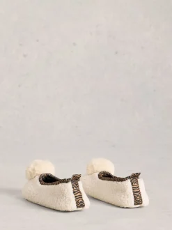White Stuff Pom Ballet Slippers