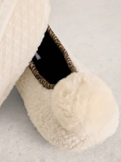 White Stuff Pom Ballet Slippers