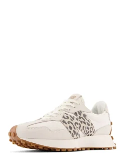 White/Leopard Print - New Balance 327 - Sneakers