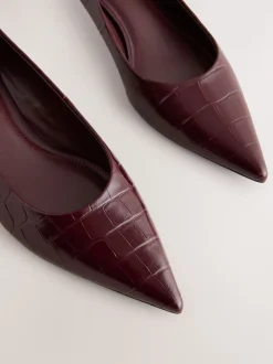 Wijn - Forever Comfort® Leather Point Toe Heels