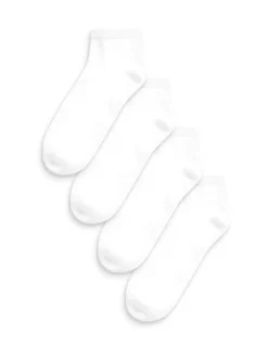 Wit - 4 paar sneakersokken met verdikte zool
