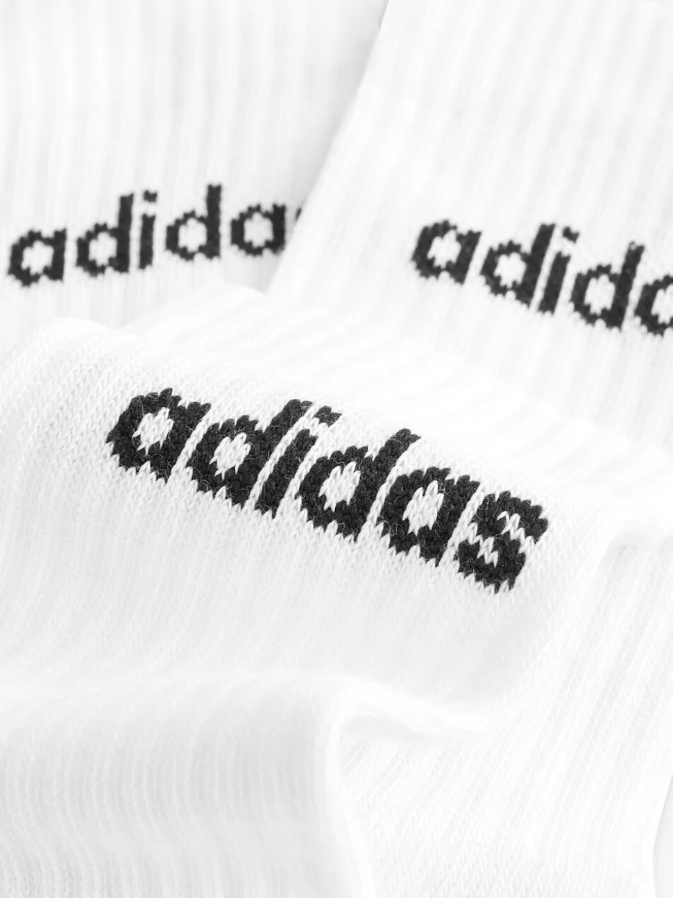 Wit - adidas Linear verpakking van 3 paar dikke sokken met ronde hals