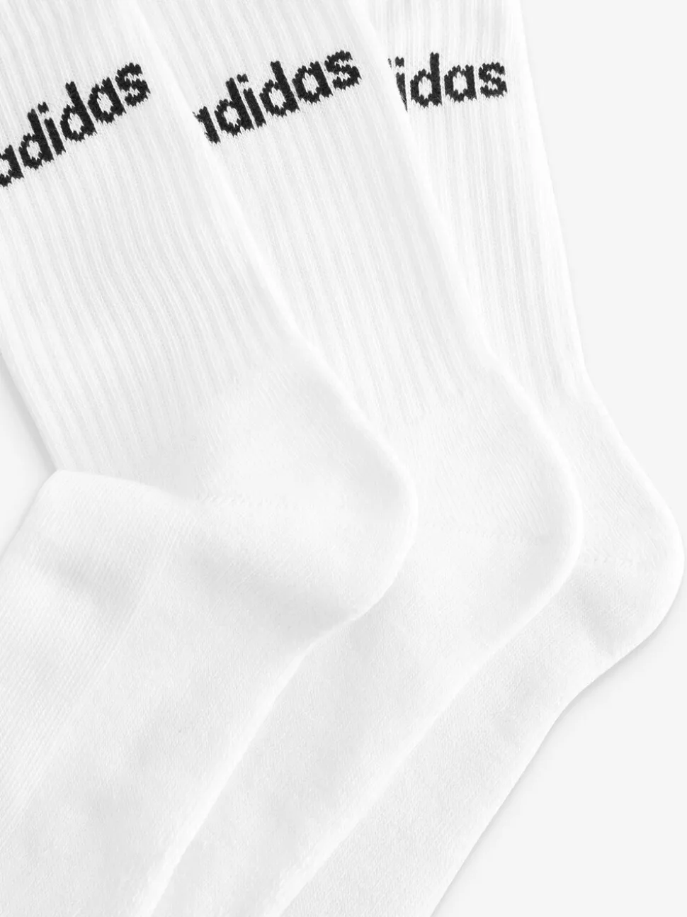 Wit - adidas Linear verpakking van 3 paar dikke sokken met ronde hals