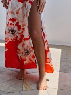 Wit - B by Ted Baker Floral Linen Blend Beach White Dress
