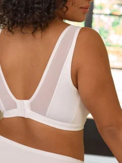 Wit - B-H beha met totale ondersteuning zonder beugel en ultiem comfort
