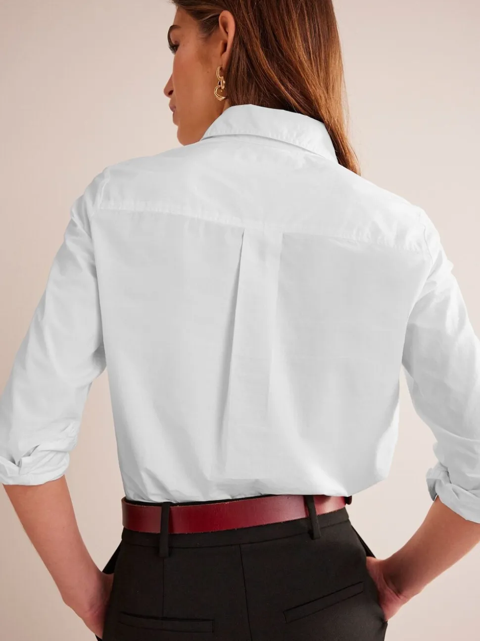 Wit - Boden Sienna 100% katoenen overhemd