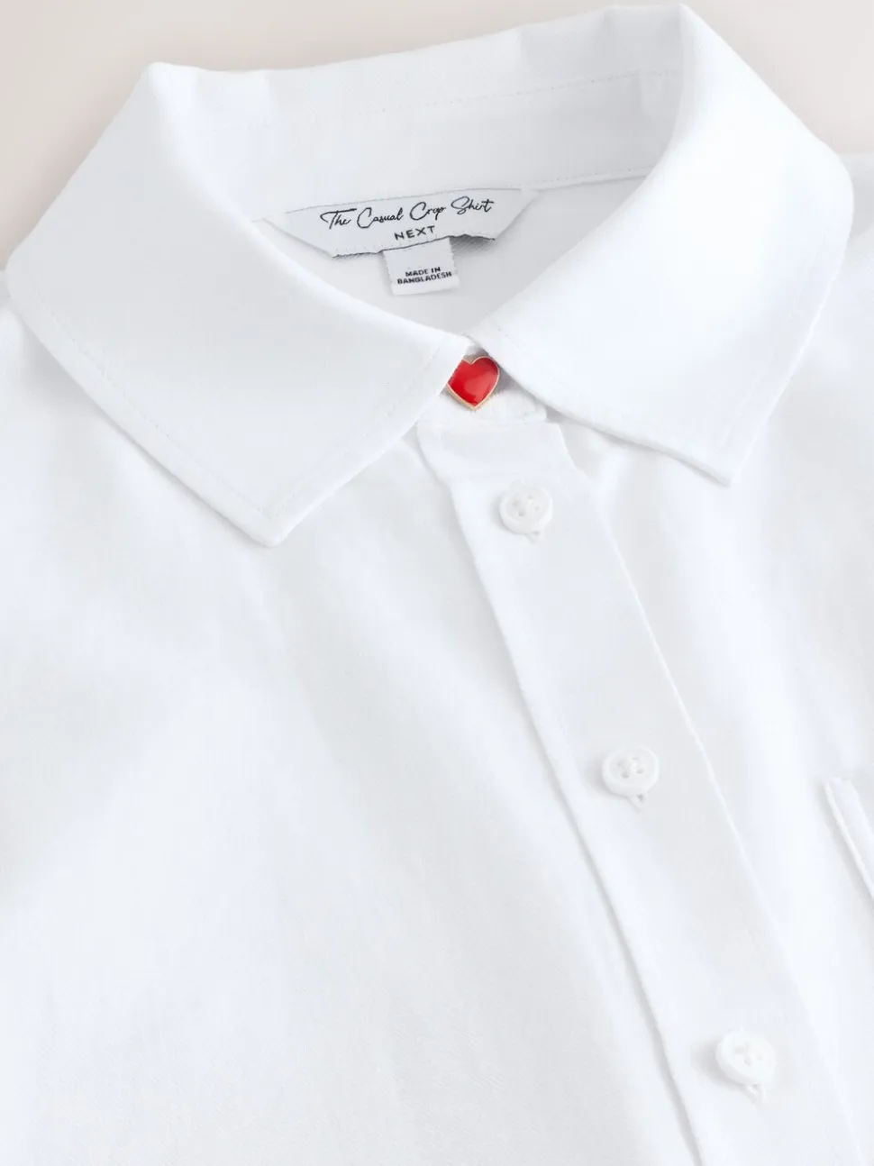 Wit - Casual Long Sleeve Cropped Shirt with Pocket Embroidery